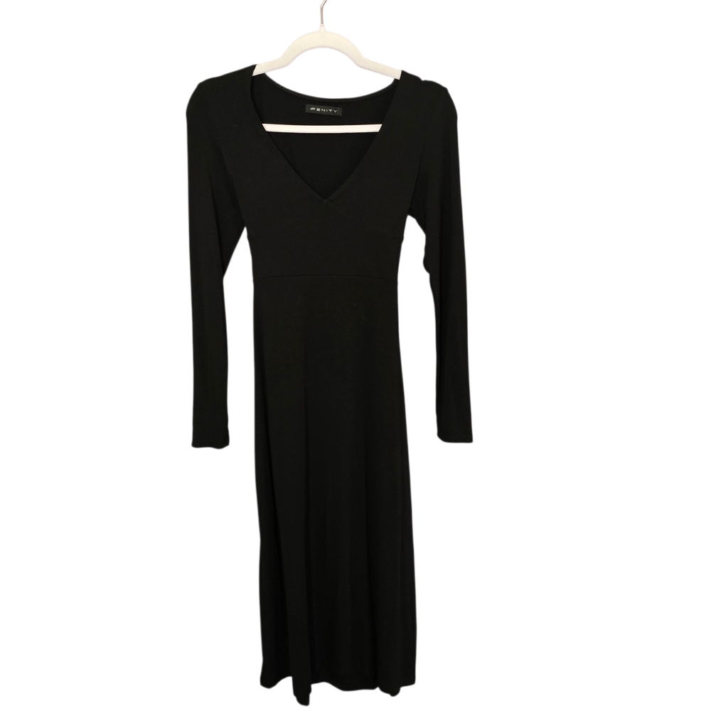 Fenty Beauty Elegant Black Long Sleeve Midi Witchy Lace-up Play Dress M